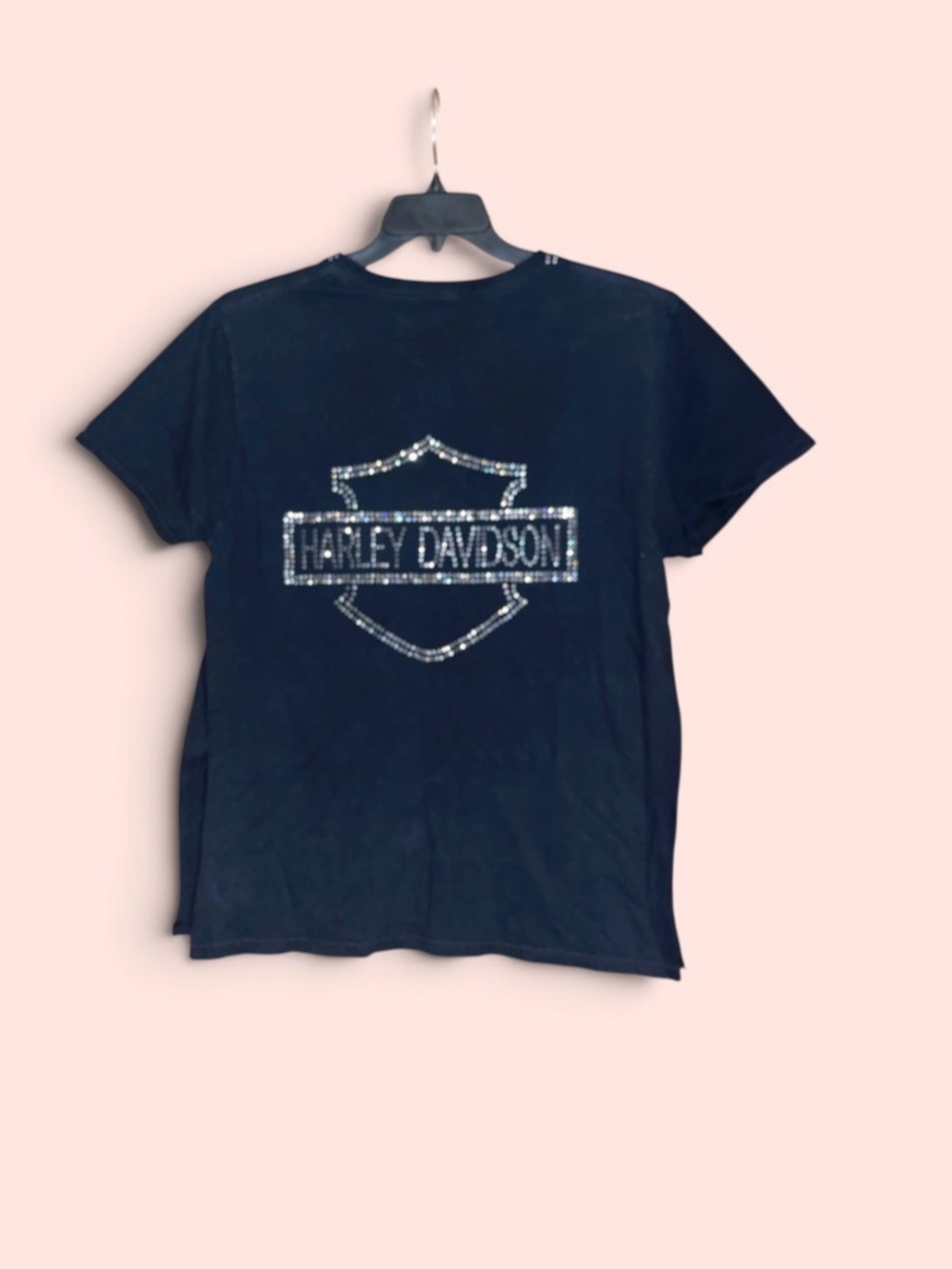 Harley-Davidson Black Short Sleeve Rhinestone Logo Tee